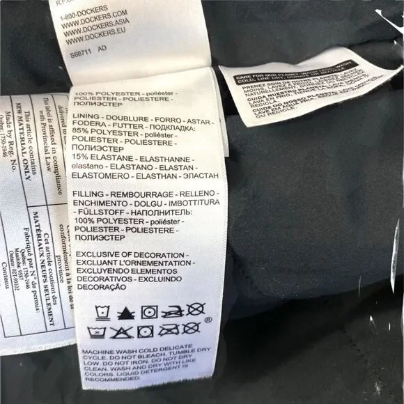 DOCKERS MEN'S Alpha Khaki Smart Flex Black Button Up Long Sleeve Jacket US XL - Picture 7 of 8